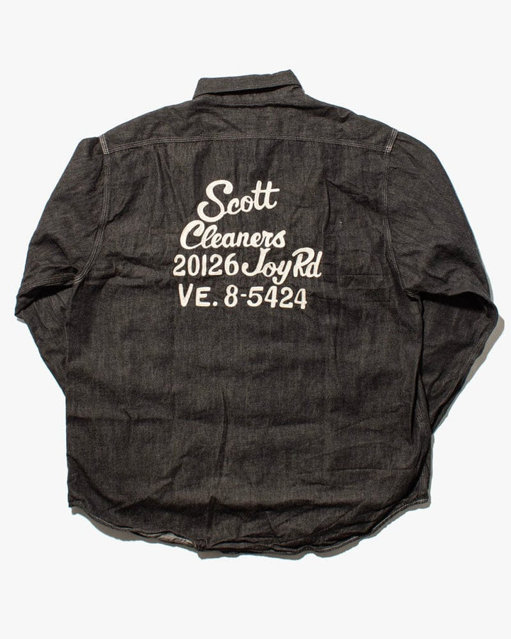Japanese Repro Shirt, Long Sleeve, Sugar Cane Brand, "George" Vintage Chambray Workwear - XL