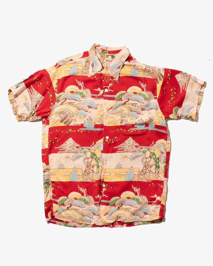 Japanese Repro Shirt, Aloha Short Sleeve, Sun Surf Brand, Horses- L