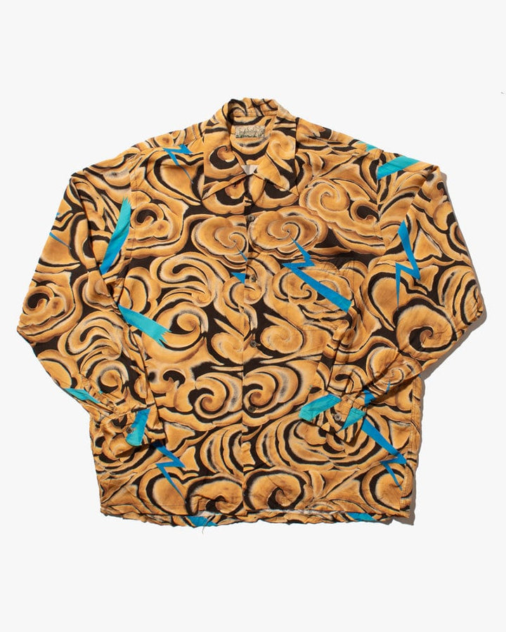 Japanese Repro Shirt, Aloha Long Sleeve, Pherrow's Brand, Wind and Lightning - L