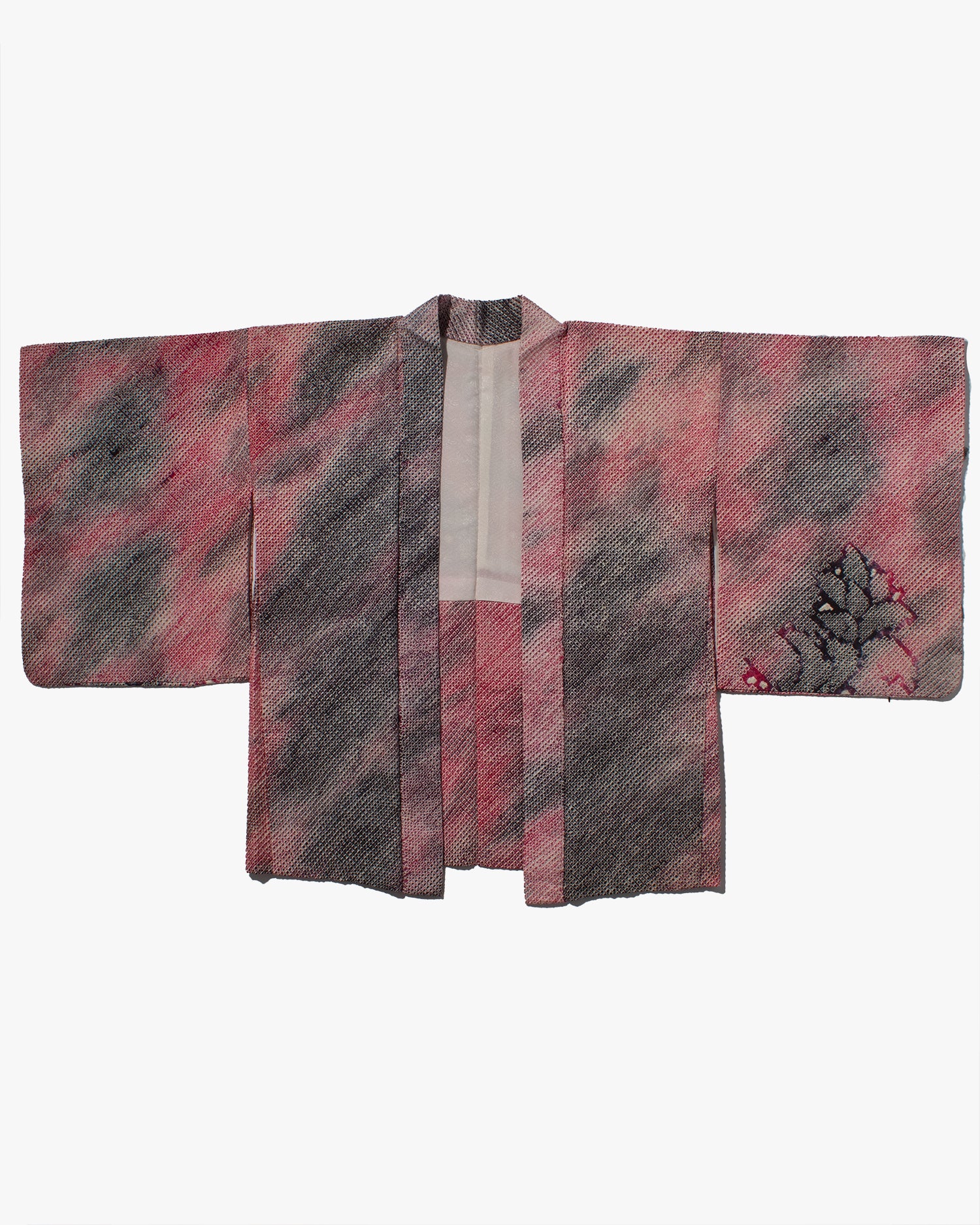 Vintage Haori Jacket, Full Shibori, Black and Red Gradient Vintage Haori Jacket, Full Shibori, Black and Red Gradient