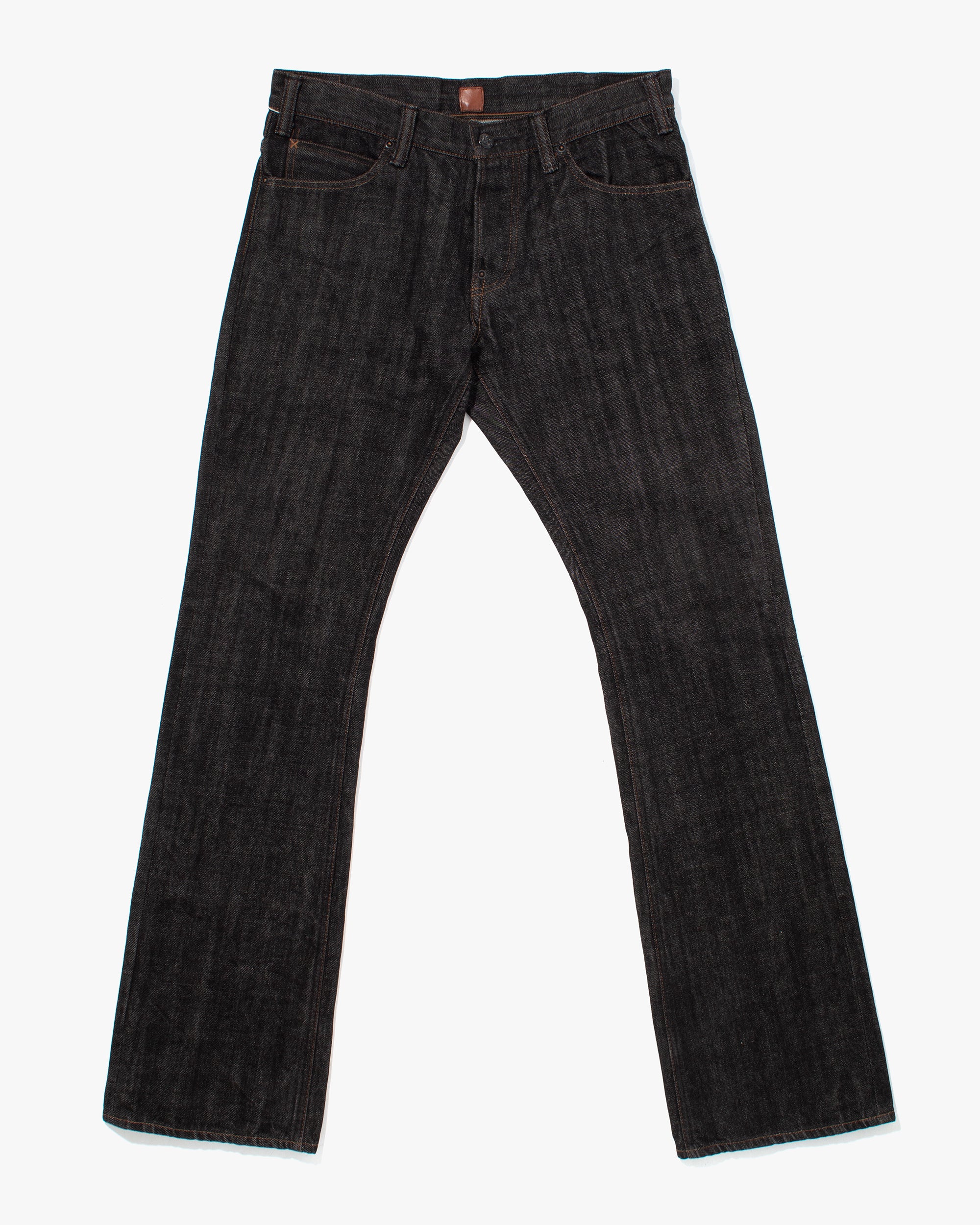 Japanese Repro Denim Jeans, Geruga, Washed Black with Brown