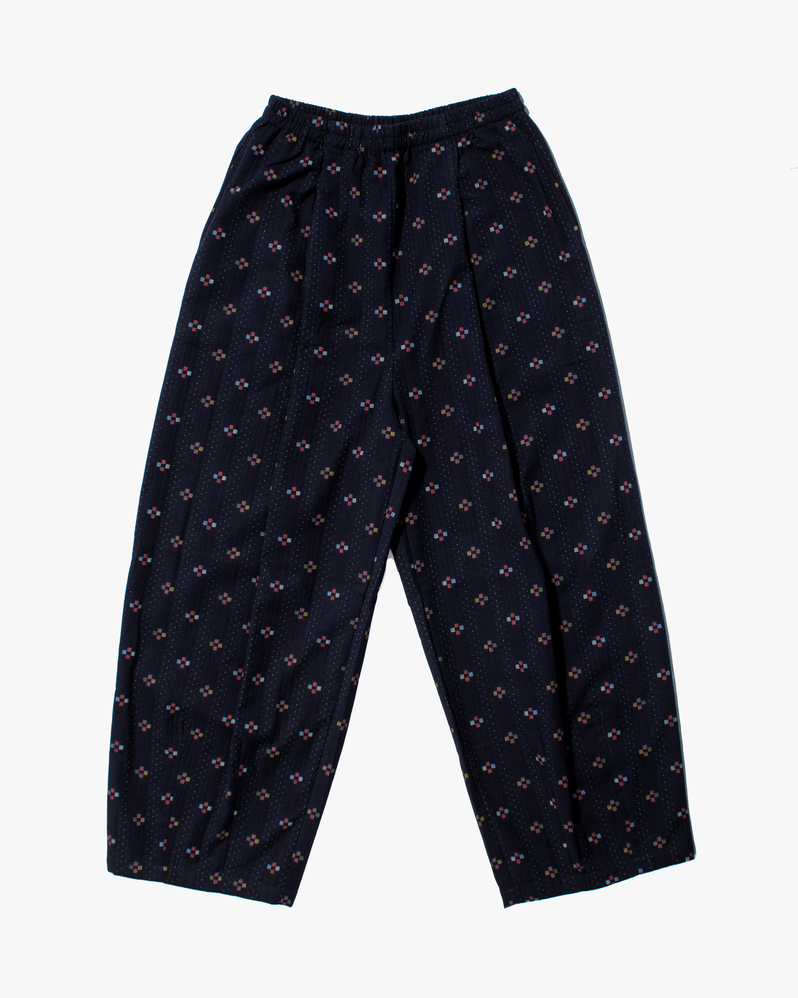 kiriko Kiriko x ToK, Lantern Pants, Indigo with Multicolor Jyuji – Kiriko