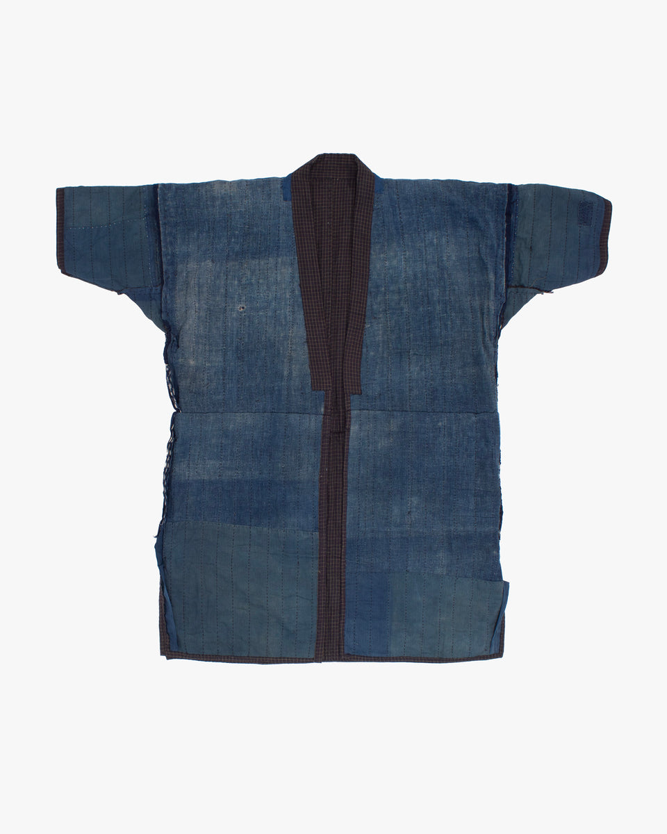 Gジャン/デニムジャケット anitya horce ridind kimono jacket Vintage Noragi Jacket, Reversible, Boro Patched and Sashiko