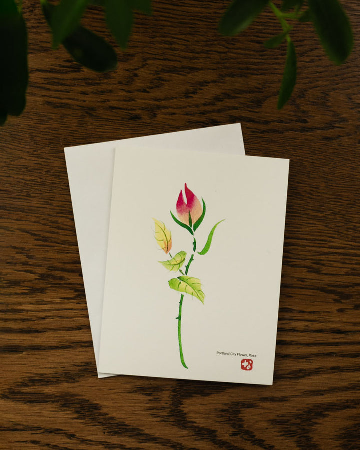 Postcards, Card with Envelope, Pink Rose