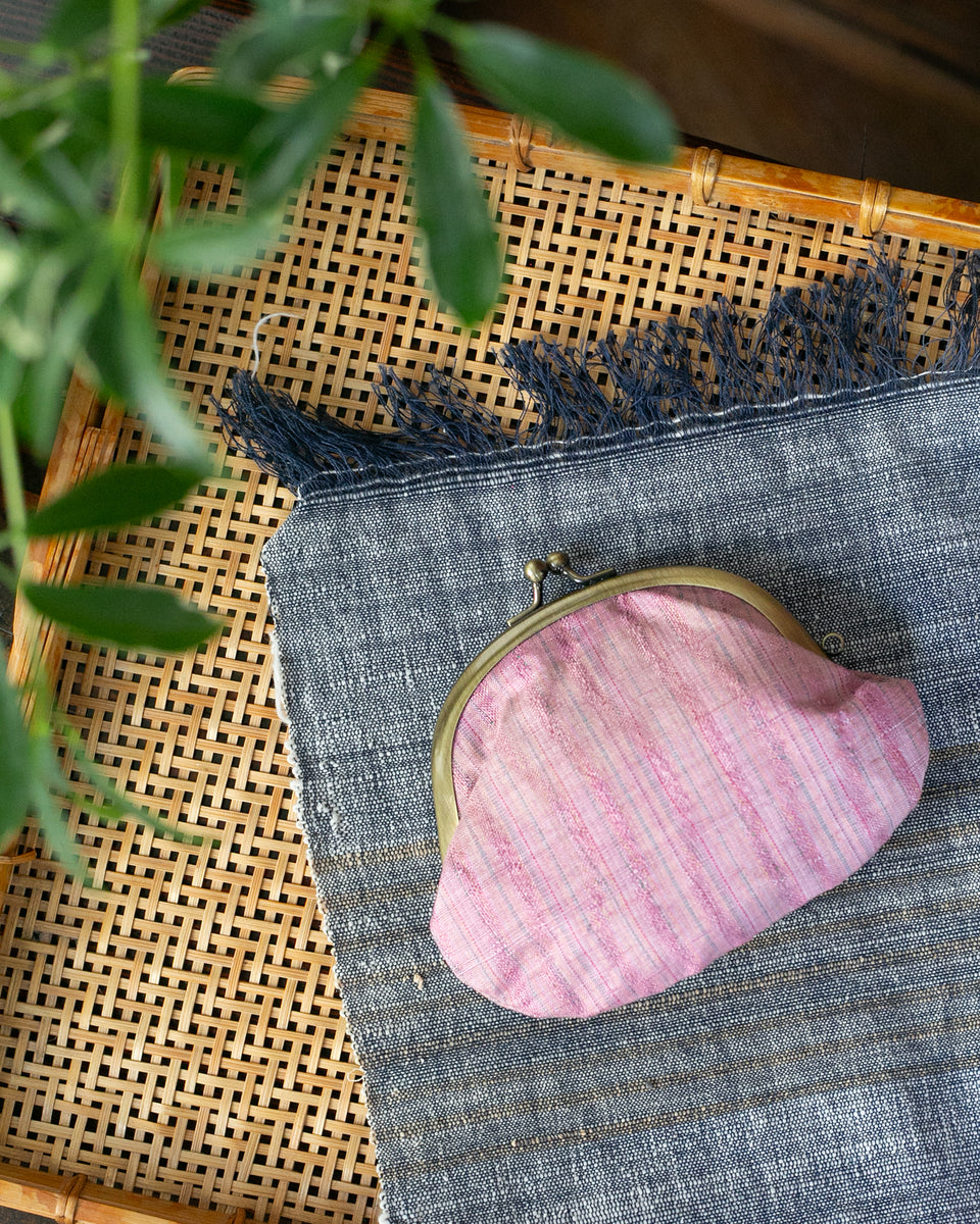 Coin Purse, Gamaguchi, Nitta Textile Arts Inc., Rose Pink, Clasp