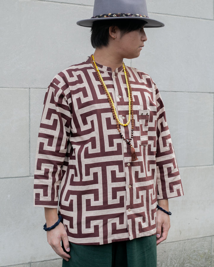Wa-Modern Shirt, Long Sleeve Button-Up, Koushitsunagi