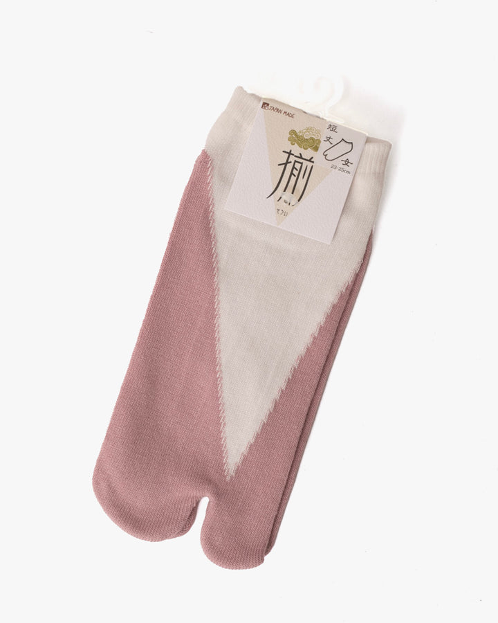 Tabi Socks, Ankle, Pink and White Kasane (S/M)