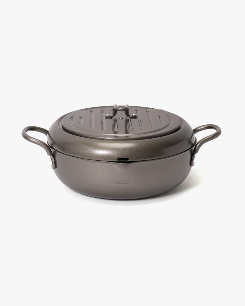 Yoshikawa Deep Frying Pot with Lid Kiriko Made