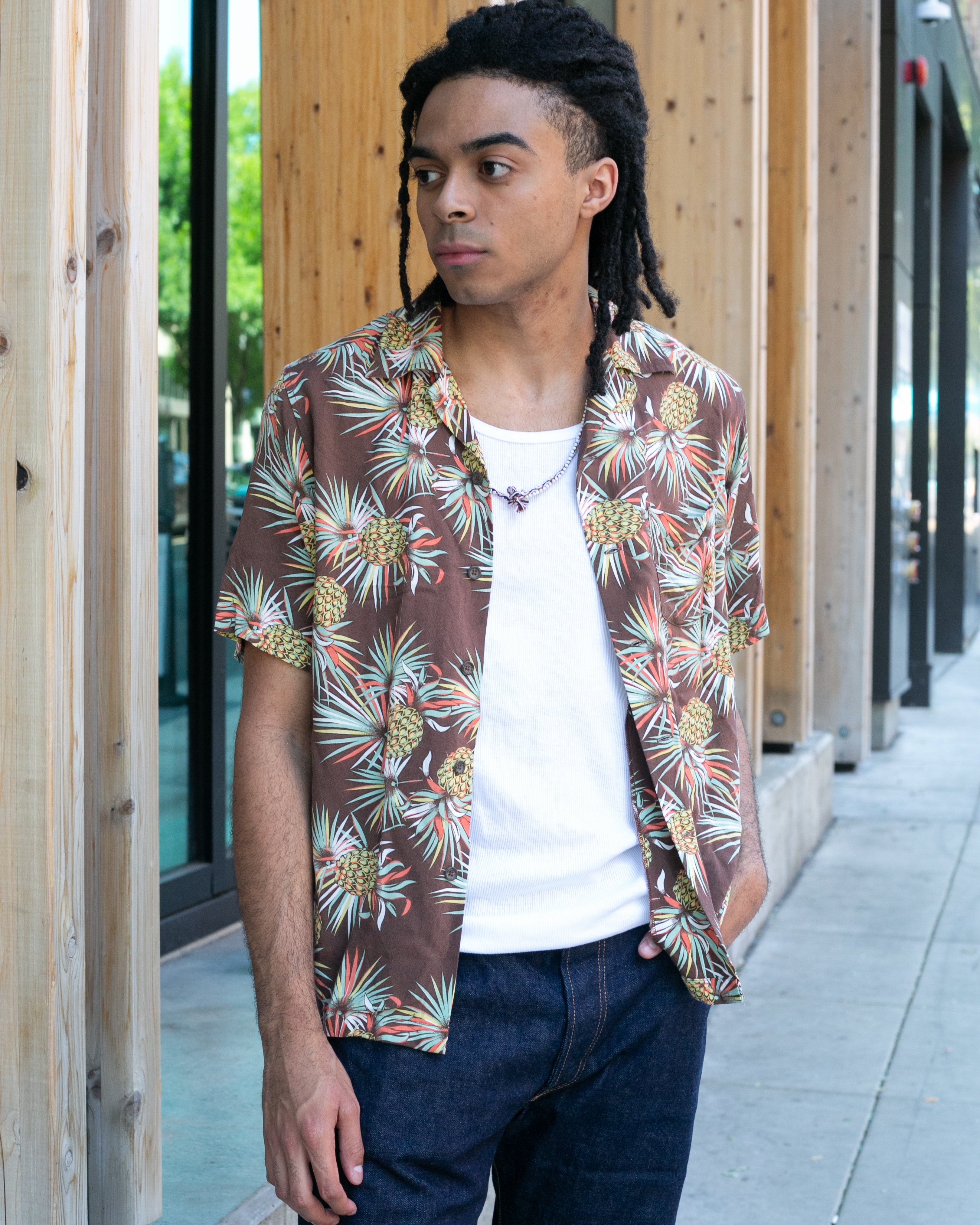 トップス HAWAIIAN SHIRT L/S Brown 24SSE-WMS-HI01 トップス HAWAIIAN SHIRT L/S Brown 24SSE-WMS-HI01 TIGHT / HAWAIIAN