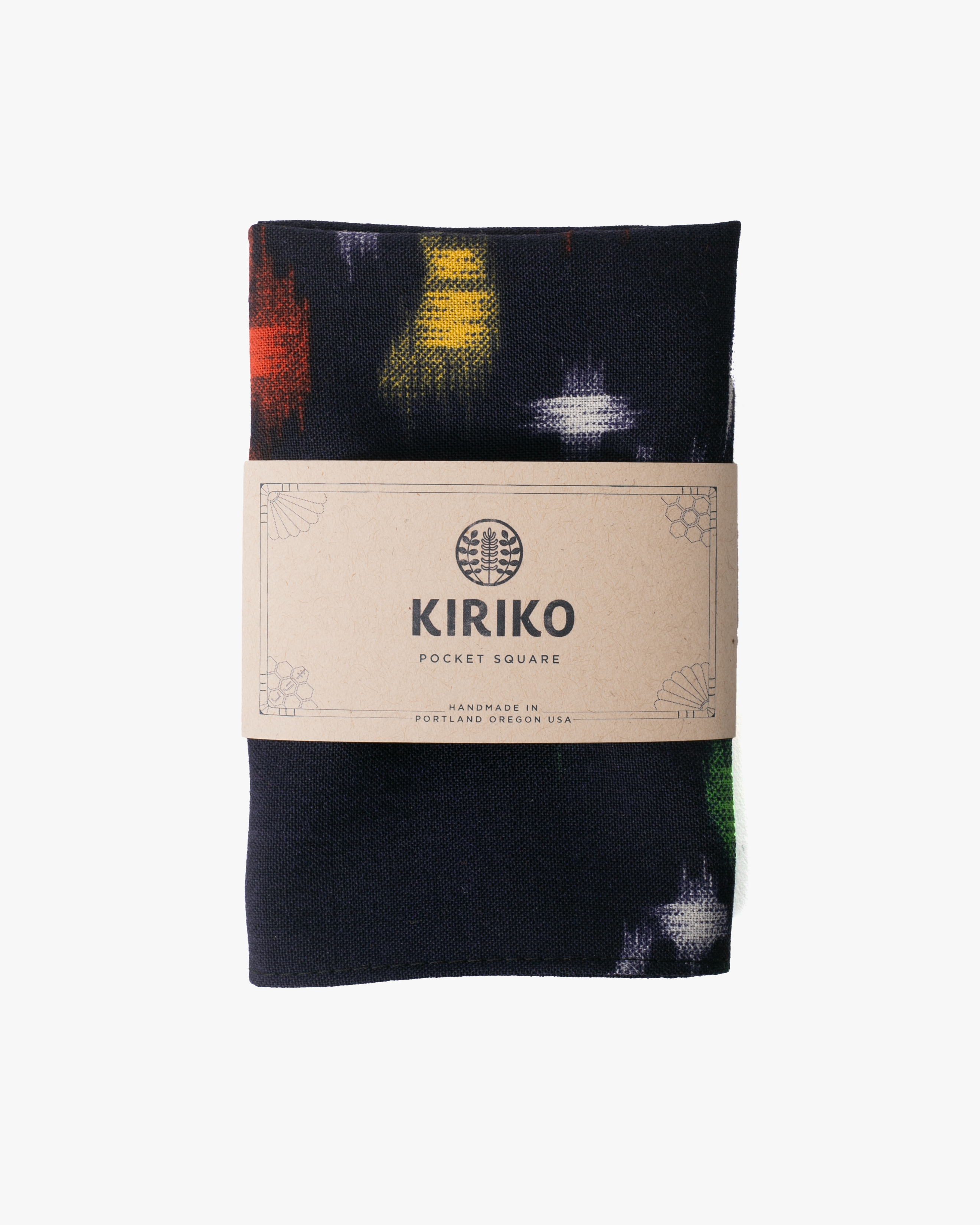 Kiriko Original Pocket Square, Abstract Colorful Jyuji – Kiriko Made