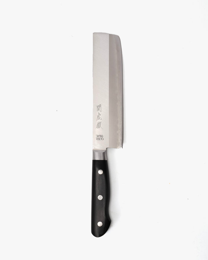 Japanese Knife, Yasuda Hamono, Nakiri, Sekikotetsu Series, Black Handle
