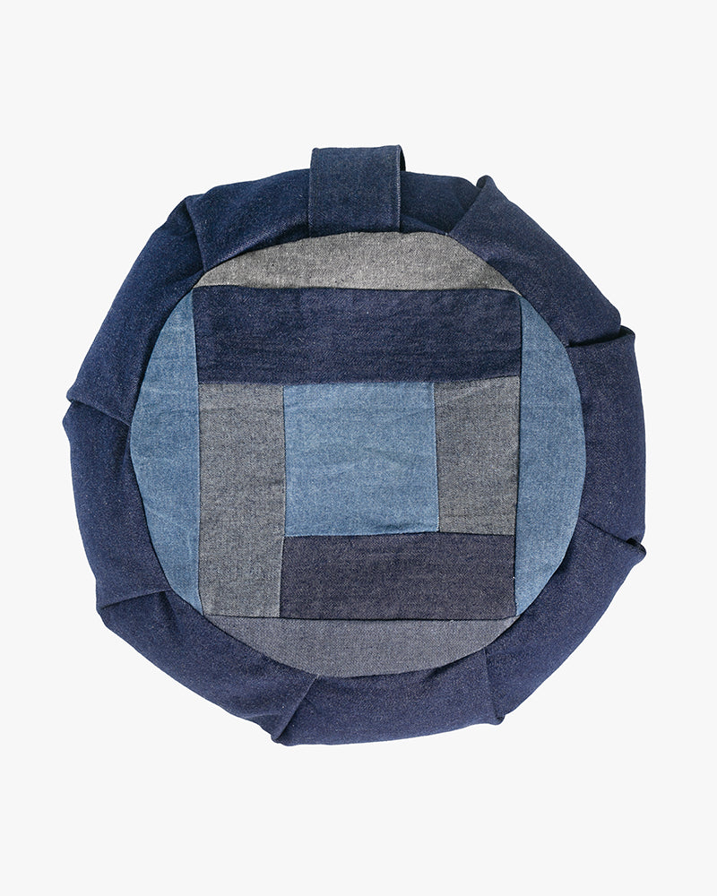 Kiriko Original Meditation Pillow, Two-Tone Zafu, Indigo Large