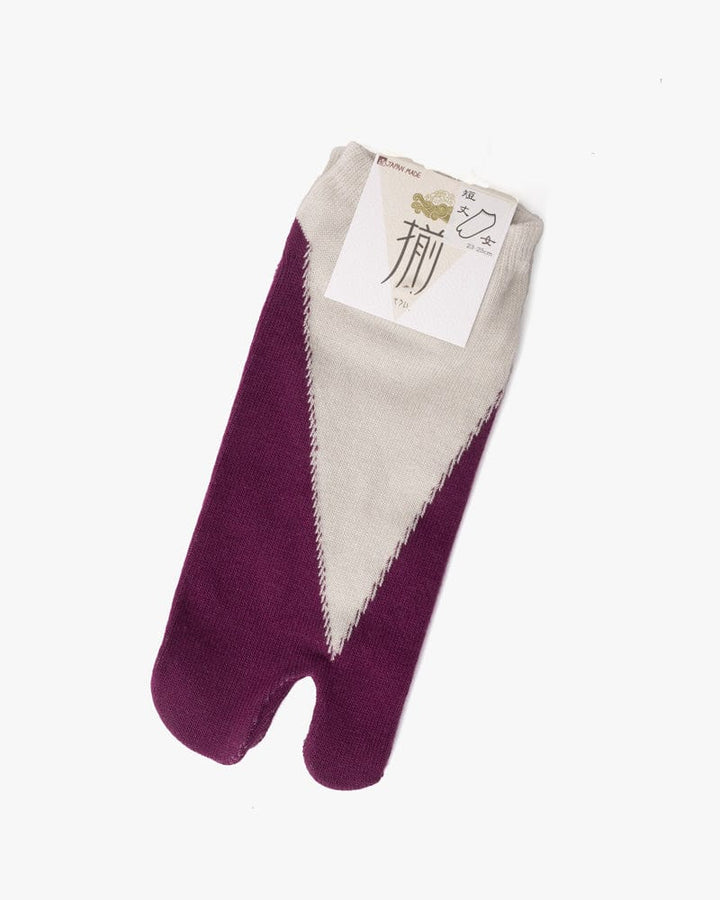 Tabi Socks, Kasane, Purple and White (S/M)