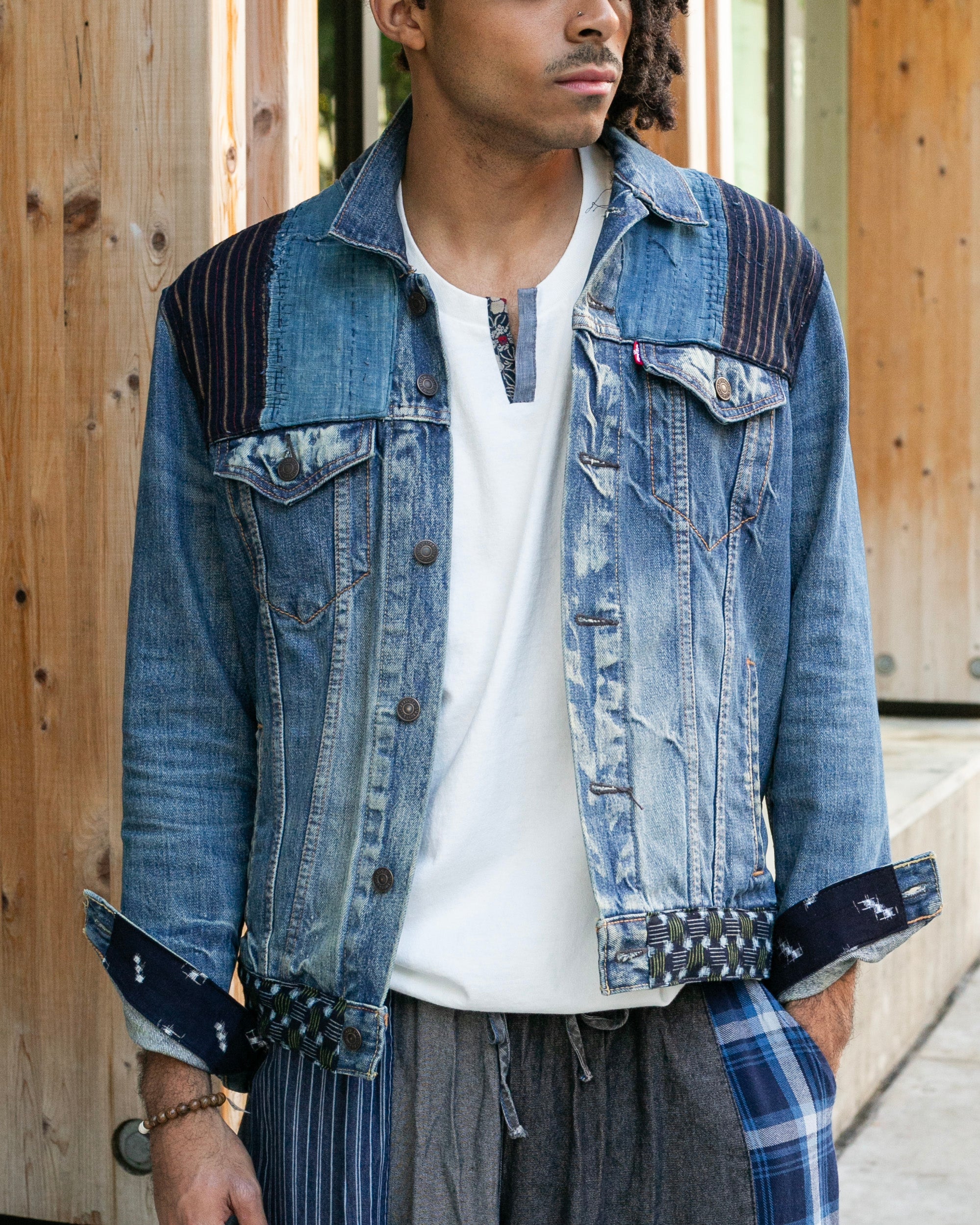 Kiriko Custom, Vintage Levi's Jacket, Patched with Boro Shima and