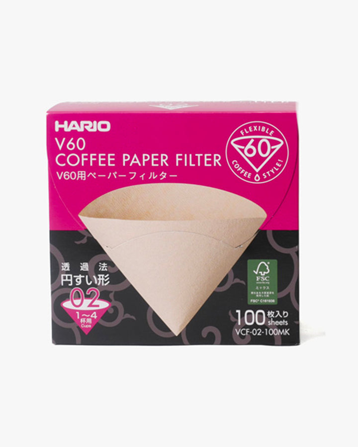 Paper Filter, 02 "Misarashi", Hario 100ct Box, Natural