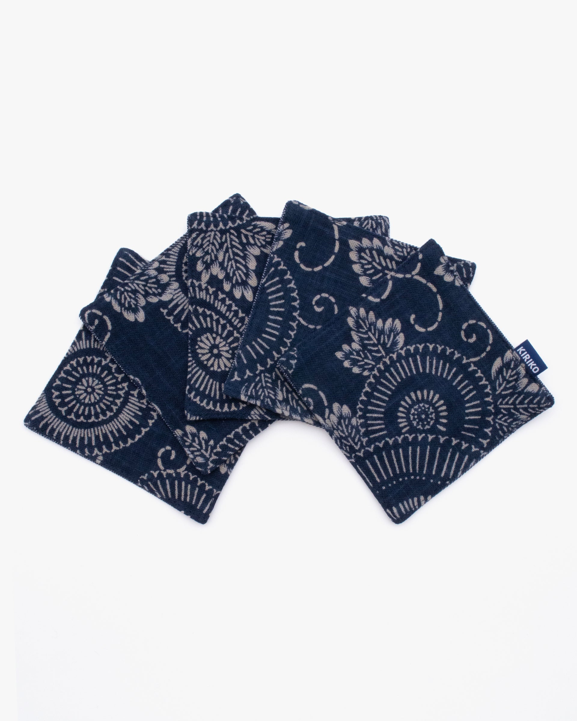 kiriko Kiriko Original Coaster, Indigo Kikukarakusa – Kiriko Made