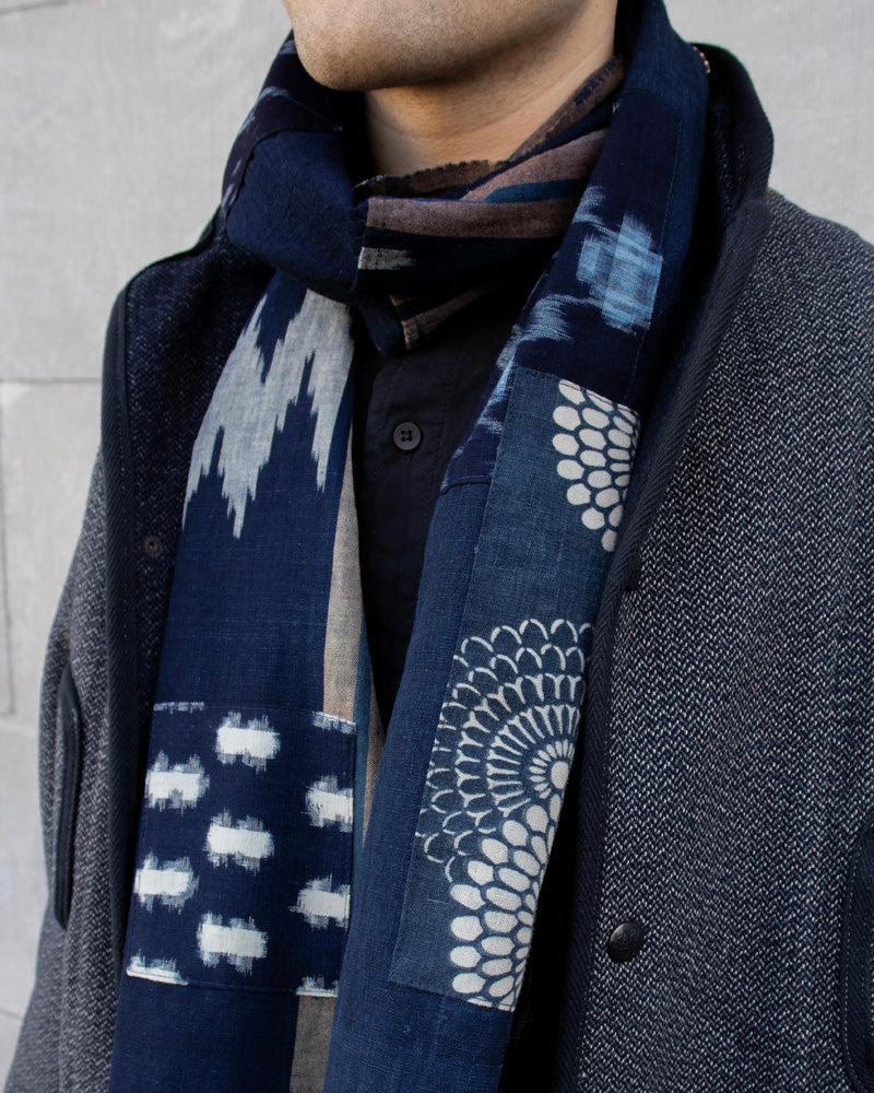 Kiriko Original Scarf, Patched Boro, Indigo, 11