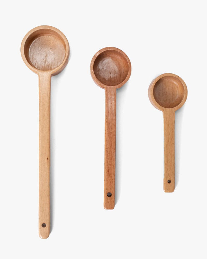 Wooden Utensils, Measuring Spoons, Set of 3, Light Wood