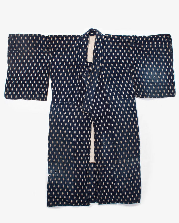 Vintage Noragi Robe, Indigo Kasuri Dot