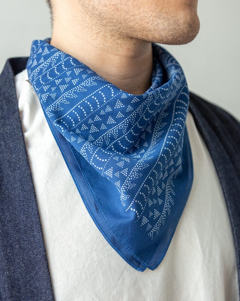Aizawa Lightweight Indigo Bandana, Multi-pattern Dots – Kiriko Made