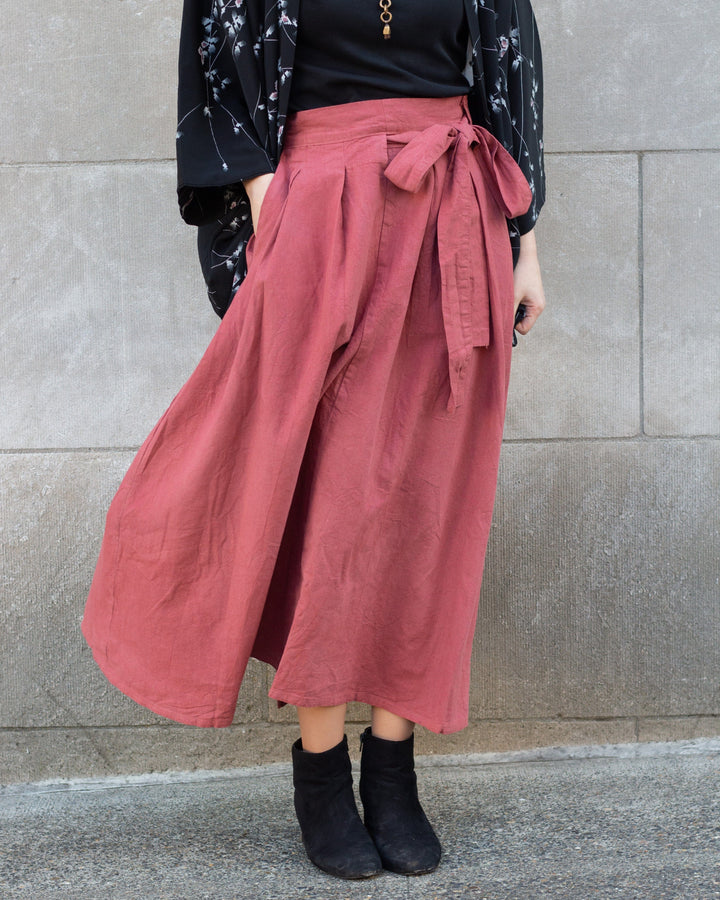 Prospective Flow Skirt, Kyu, Wine Red