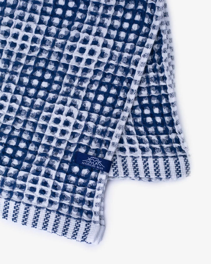 Maple & Moon Bath Towel, Waffle Weave, Navy and White