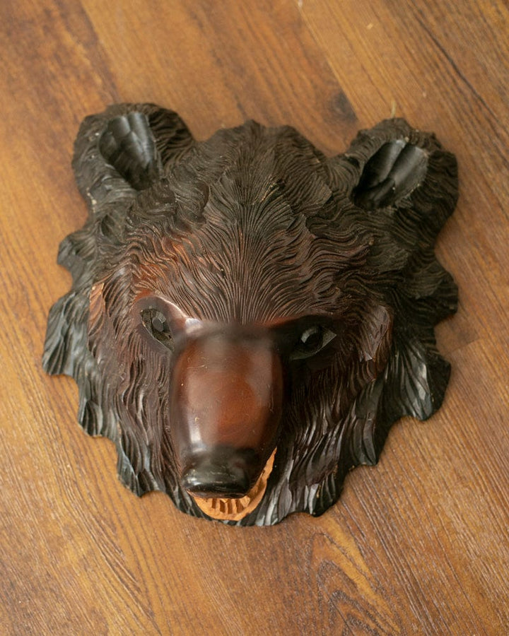 Vintage Ainu Bear Wooden Head 8