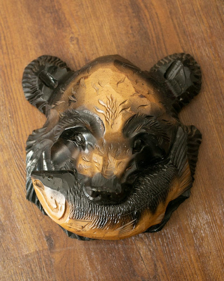 Vintage Ainu Bear Wooden Head 9