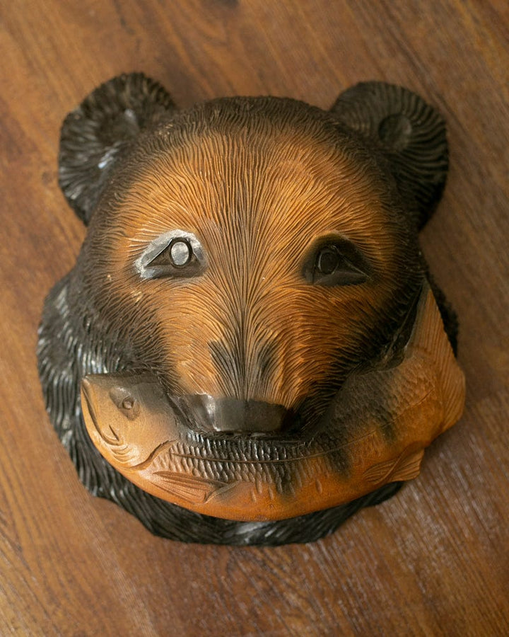 Vintage Ainu Bear Wooden Head 2