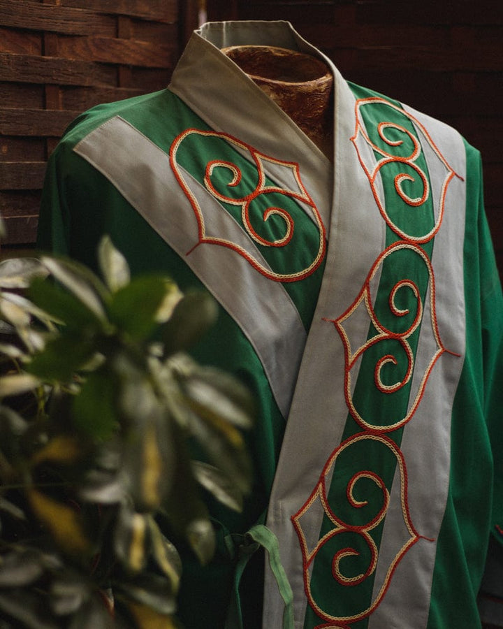 Vintage Ainu Robe, Long, Green