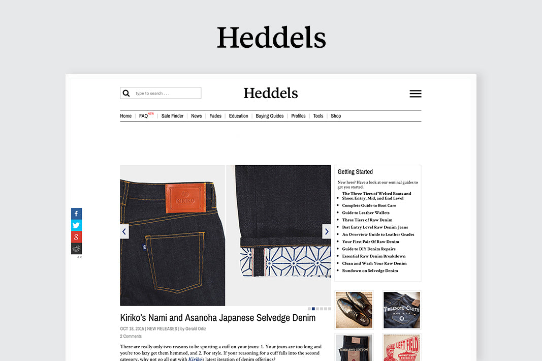 Kiriko Japanese Raw Selvedge Denim on Heddels
