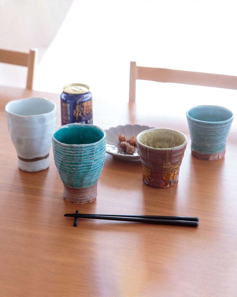 Cup, Bisque, Uwabami Series, Off White Dots - S