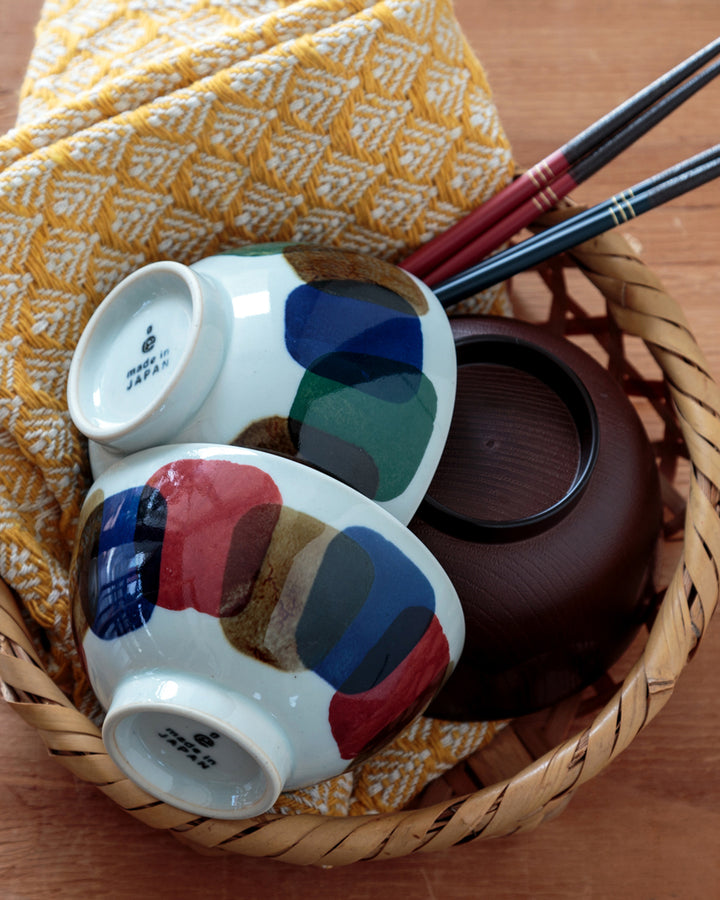 Rice Bowl, Bisque, Amane Series, Color Squares