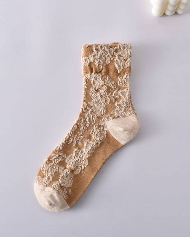 Tourtiwi, Tube Socks, Retro Embossed Three-Dimensional Pattern