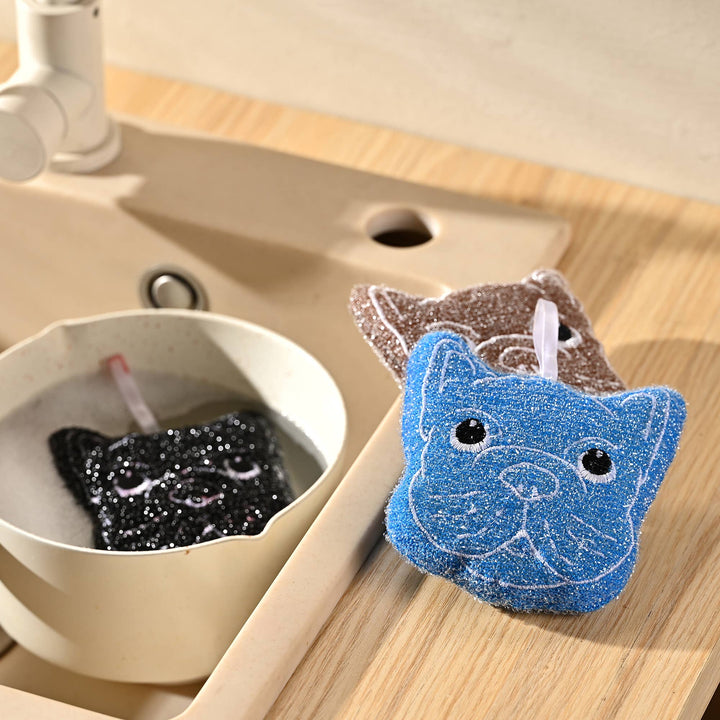 Fox Run Brands, Bulldog Kitchen Scrubber Set, Multicolor Pack of 3