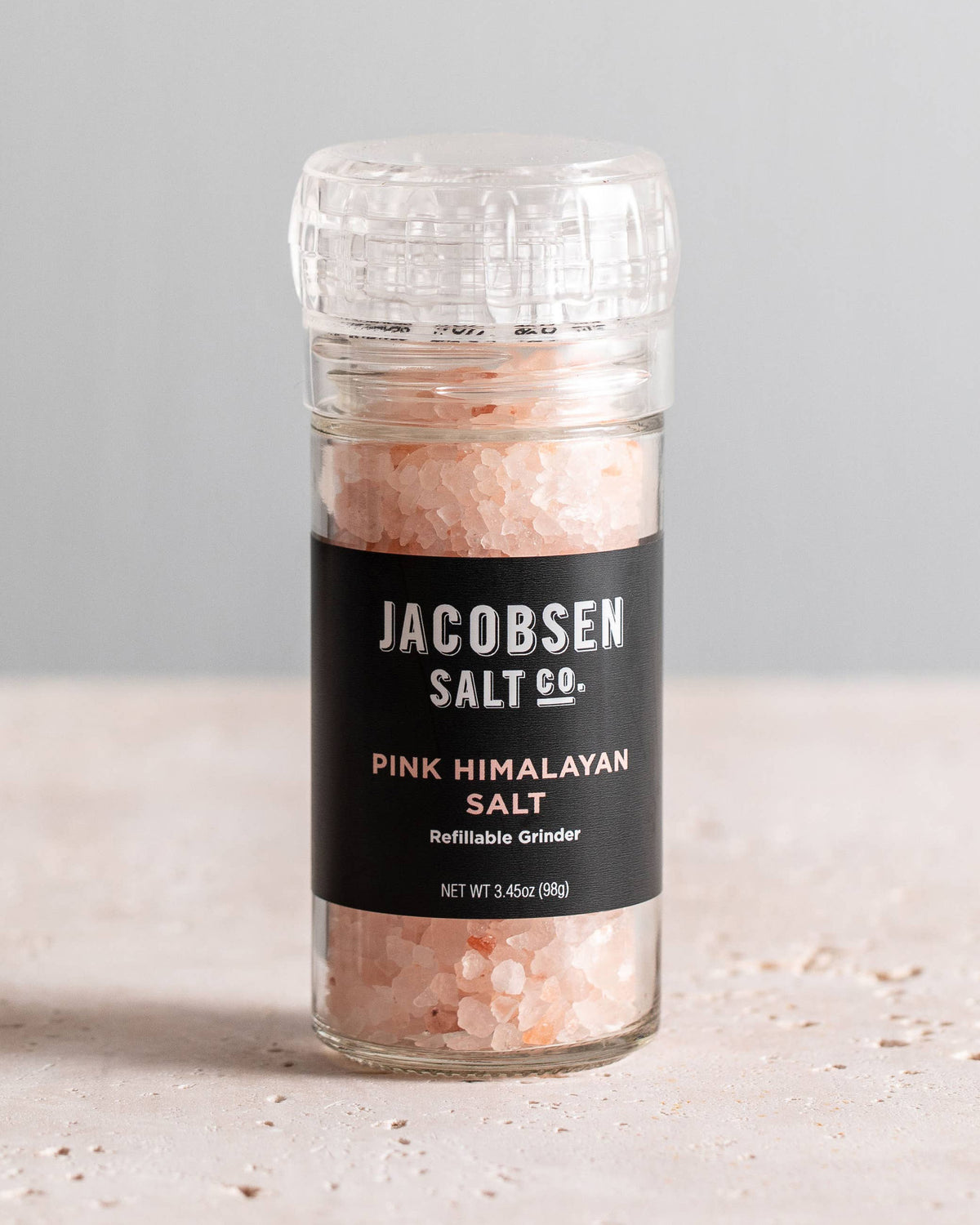 Jacobsen Salt, Pink Himalayan Salt Grinder, Glass Grinder