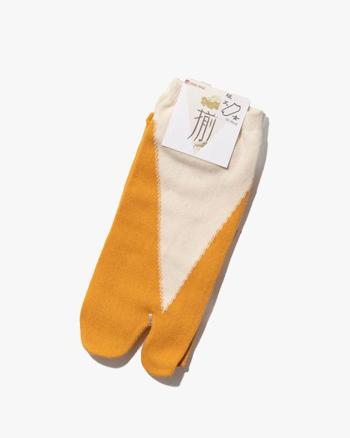 Tabi Socks, Ankle, Yellow and White Kasane (S/M)