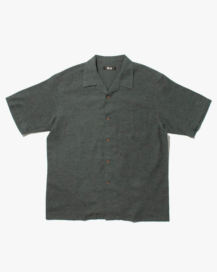 ToK Shirt, Short Sleeve Button-Up, Open Collar, Seagreen