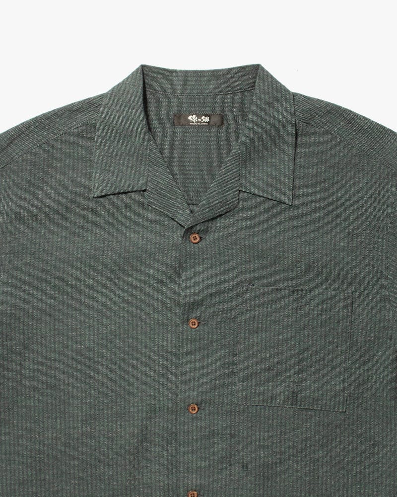 ToK Shirt, Short Sleeve Button-Up, Open Collar, Seagreen