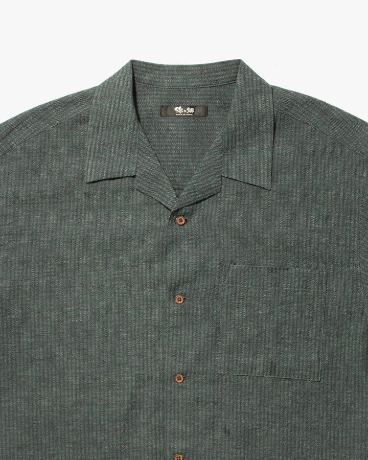 ToK Shirt, Short Sleeve Button-Up, Open Collar, Seagreen