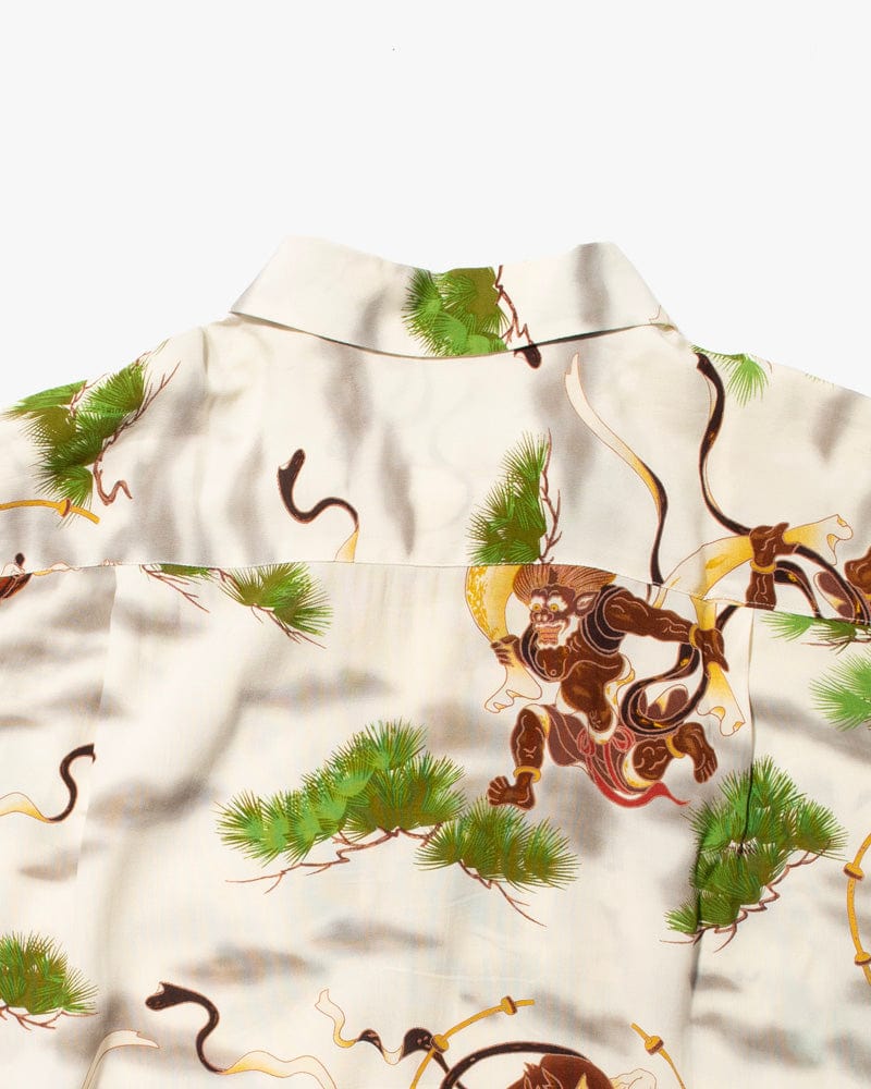 Japanese Repro Shirt, Aloha Short Sleeve, Oniwa Soto Brand, Fujin and Raijin - LL