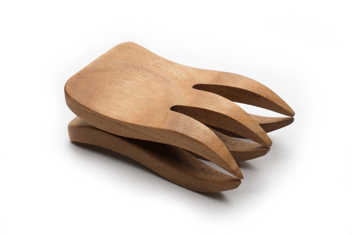 Ironwood, Bear Claw Salad Servers,Acacia, Set 2,1.5"x3.75"x6"