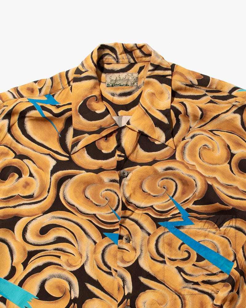 Japanese Repro Shirt, Aloha Long Sleeve, Pherrow's Brand, Wind and Lightning - L