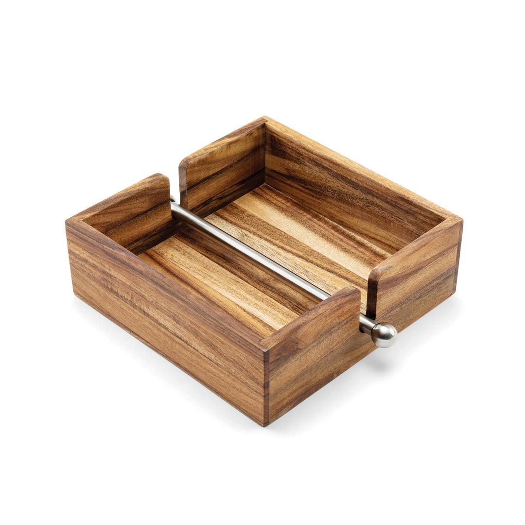 Fox Run Brands, Ironwood Gourmet Napkin Holder, Acacia Wood, 7" x 7"