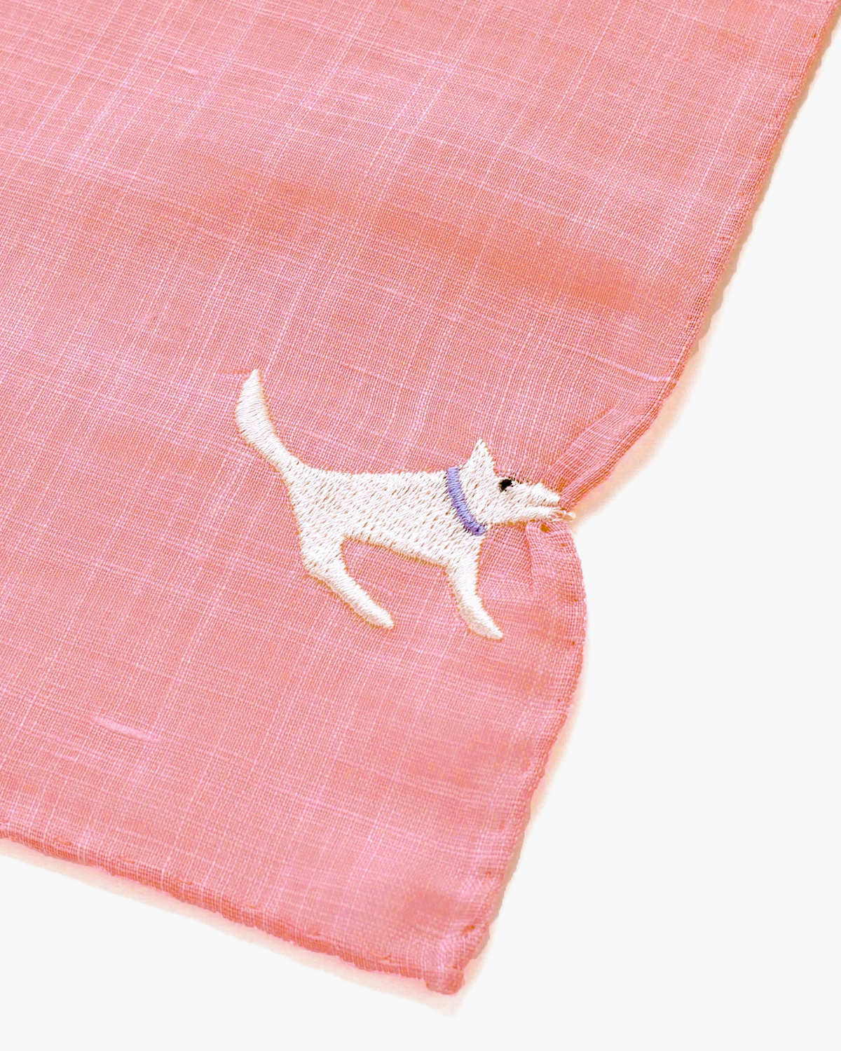 Japanese Handkerchief, Hikkomi, Salmon with White Dog