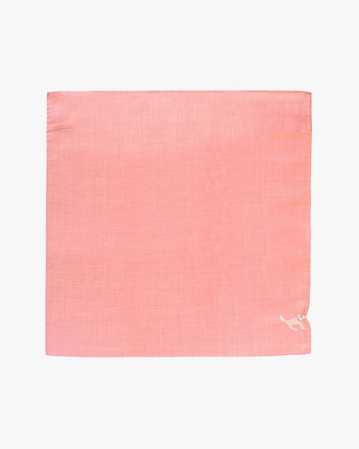 Japanese Handkerchief, Hikkomi, Salmon with White Dog