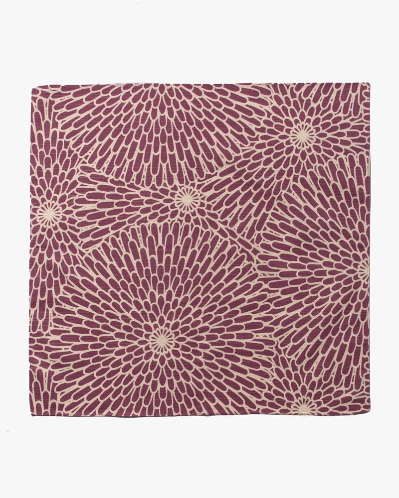 Modern Furoshiki, Musubi, Reversible, Chrysanthemum Soft Purple and Blue, 19 x 19