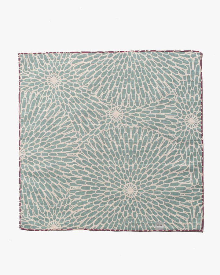 Modern Furoshiki, Musubi, Reversible, Chrysanthemum Soft Purple and Blue, 19 x 19