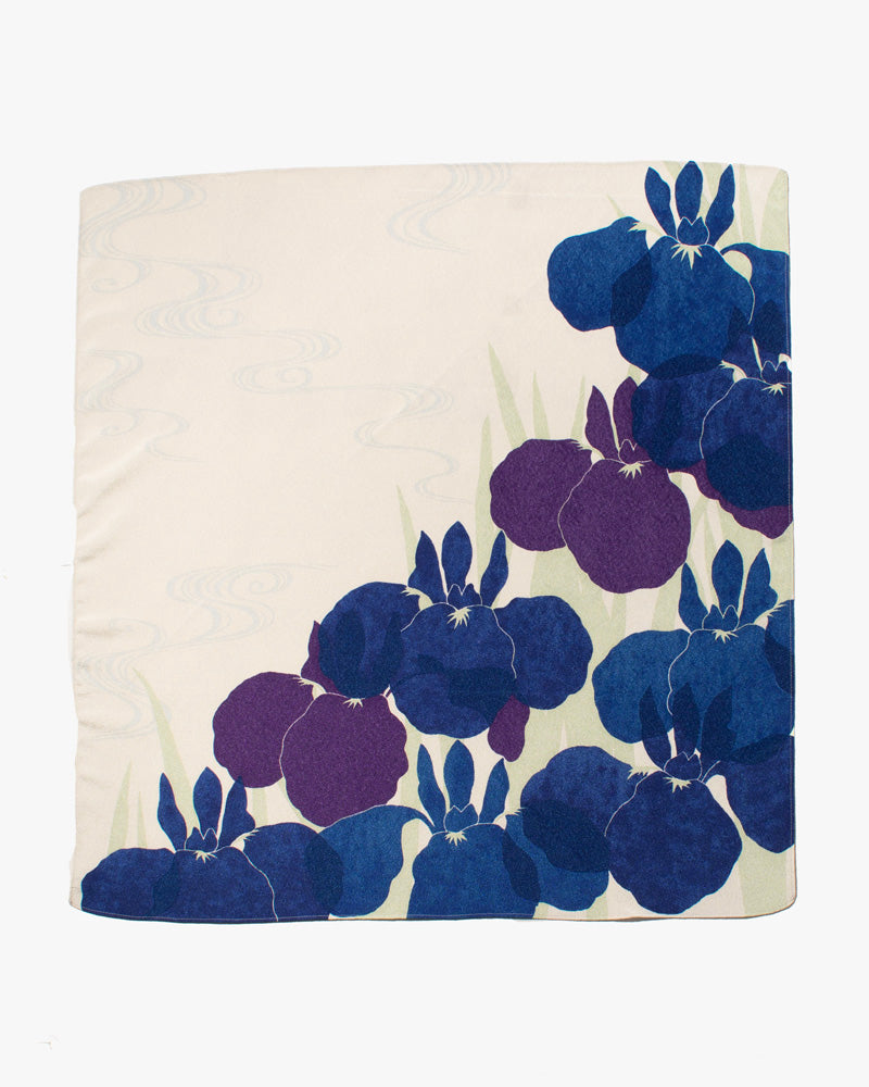 Modern Furoshiki, Musubi, Koetsu Chirimen Yuzen Dying, Iris