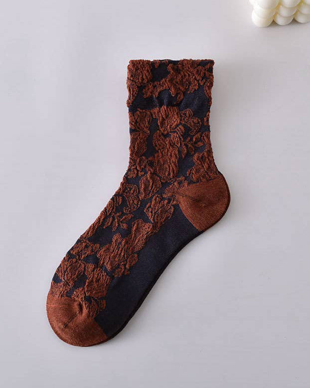 Tourtiwi, Tube Socks, Retro Embossed Three-Dimensional Pattern